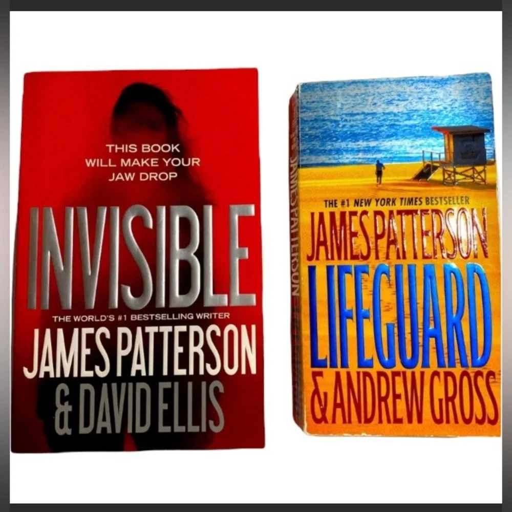 James Patterson Book Bundle Invisible & Lifeguard Thriller Novel Lot Set